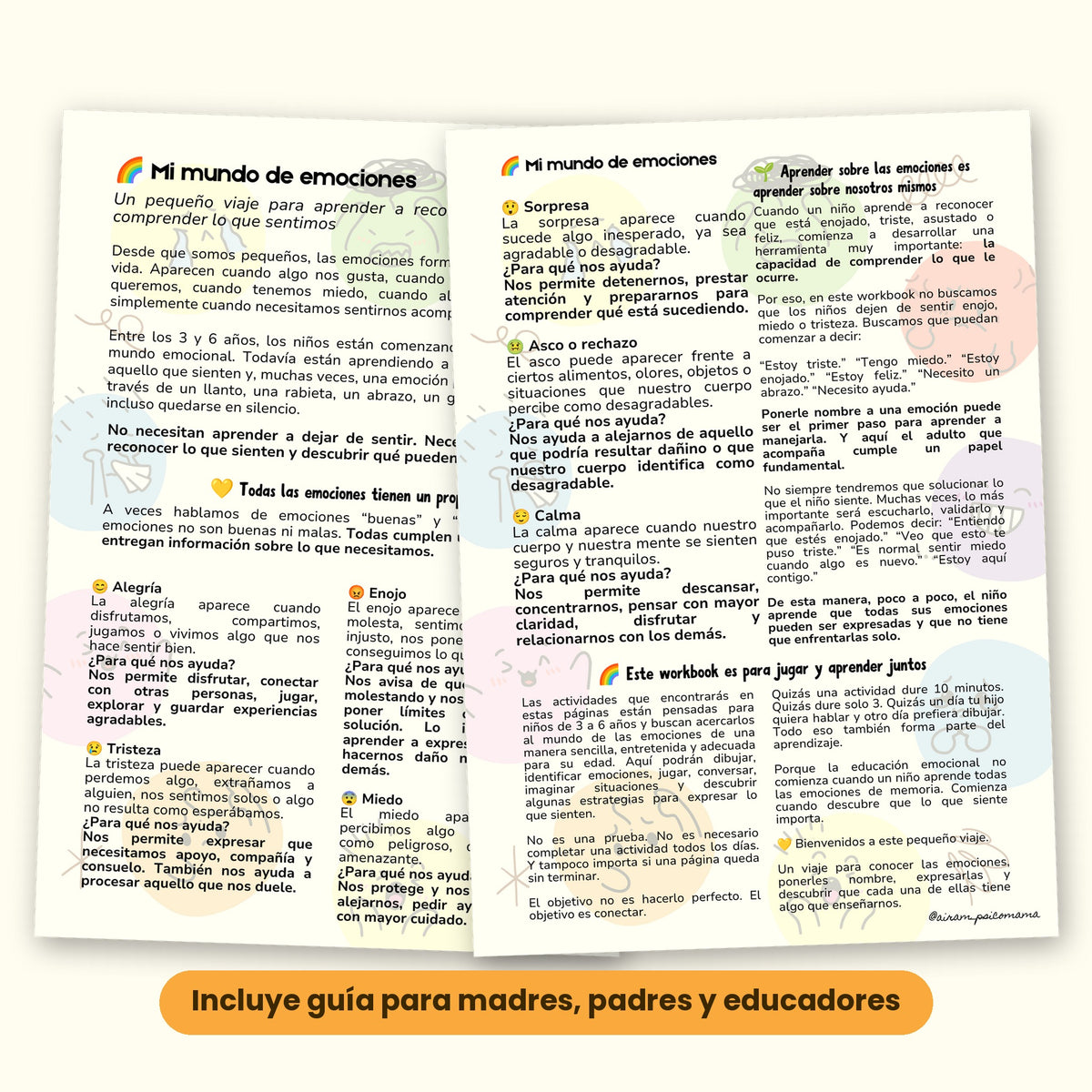 Mi mundo de Emociones: Workbook de educación emocional para niños de 3 a 6 años