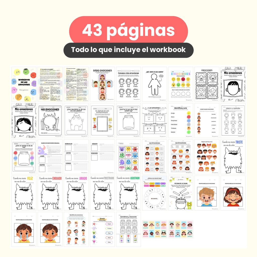 Mi mundo de Emociones: Workbook de educación emocional para niños de 3 a 6 años